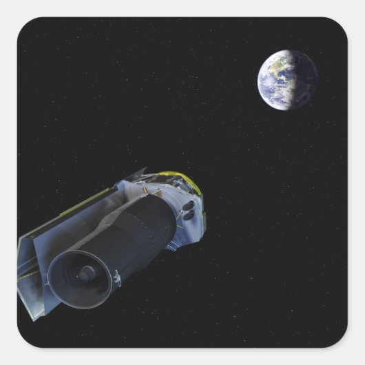 Spitzer wijst zijn hoog-aanwinstenantenne vierkante sticker (Voorkant)