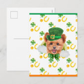 Spitzpoo Shamrock St. Patricks Day Feestdagenkaart (Voorkant / Achterkant)
