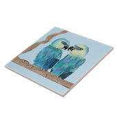 Spix's ara's op een keramische Tegel - (B) Tegeltje (Zijkant)