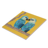 Spix's ara's op een keramische Tegel - (Y) Tegeltje (Zijkant)