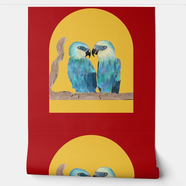 Spix's Macaws on a  Behang (Afrollen)