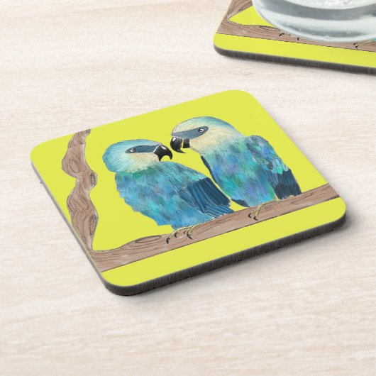 Spix's Macaws op een Onderzetter Set (Linkerzijde)