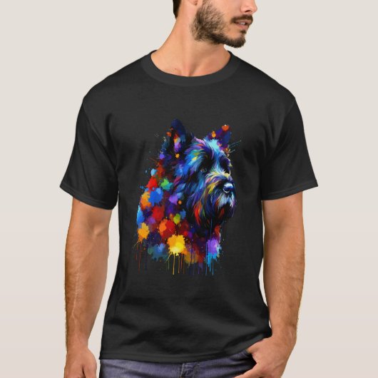 Splaschkunst Bouvier Des Flandres T-shirt (Voorkant)