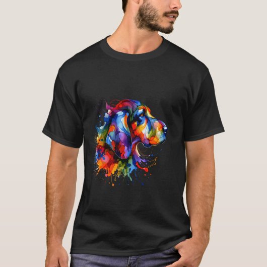 Splaschkunst Coonhound Coon Hond T-shirt (Voorkant)