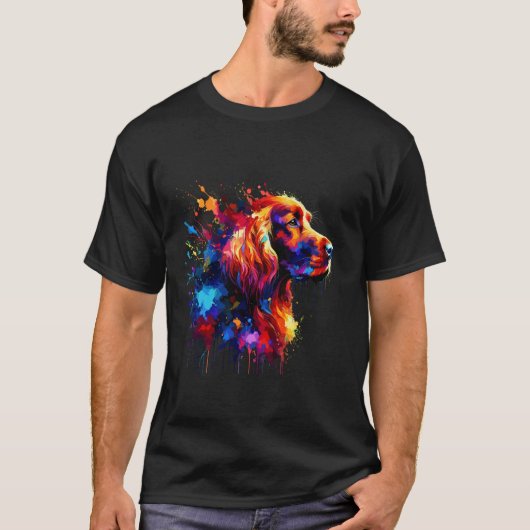 Splaschkunst Ierse Setter T-shirt (Voorkant)