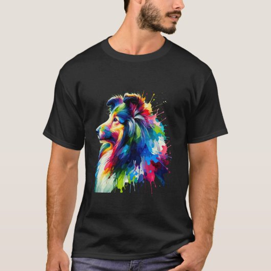 Splaschkunst Shetland Schapendoes Sheltie T-shirt (Voorkant)