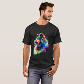 Splaschkunst Shetland Schapendoes Sheltie T-shirt (Voorkant volledig)