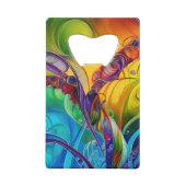 Splash. Abstracte kleurige bubbels Creditkaart Flessenopener (Achterkant)