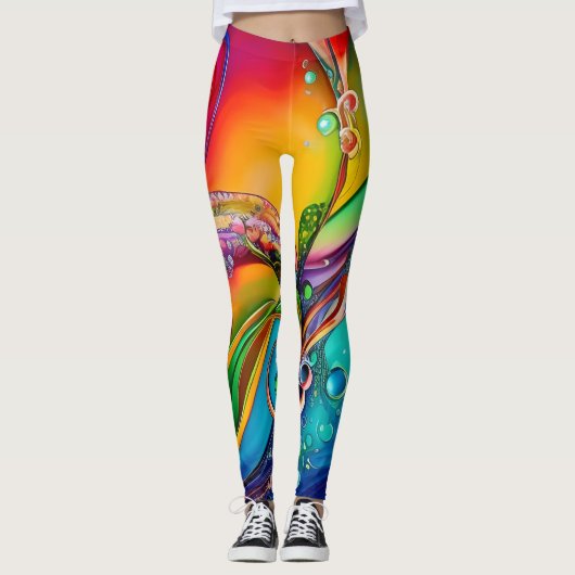 Splash. Abstracte kleurige bubbels Leggings (Voorkant)