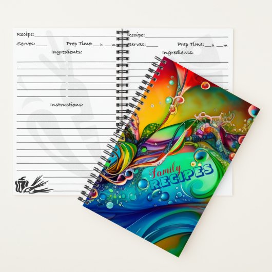 Splash. Abstracte kleurige bubbels Recippen Notitieboek (Binnen)