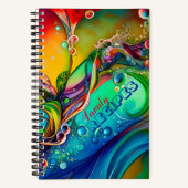 Splash. Abstracte kleurige bubbels Recippen Notitieboek (Voorkant)