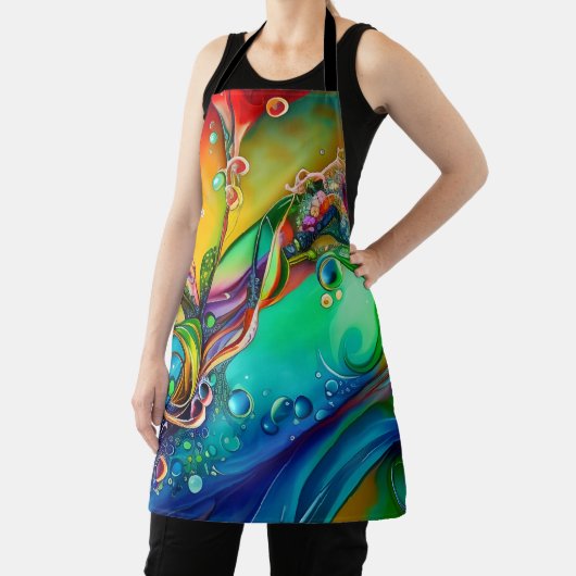 Splash. Abstracte kleurige bubbels Schort (Insitu)