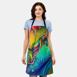 Splash. Abstracte kleurige bubbels Schort