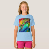 Splash. Abstracte kleurige bubbels T-shirt (Voorkant volledig)