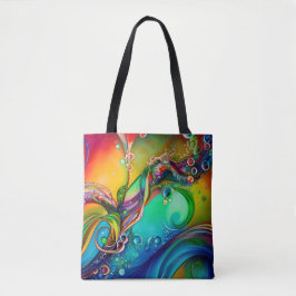 Splash. Abstracte kleurige bubbels Tote Bag
