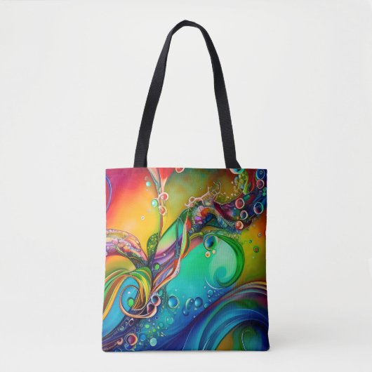 Splash. Abstracte kleurige bubbels Tote Bag (Voorkant)