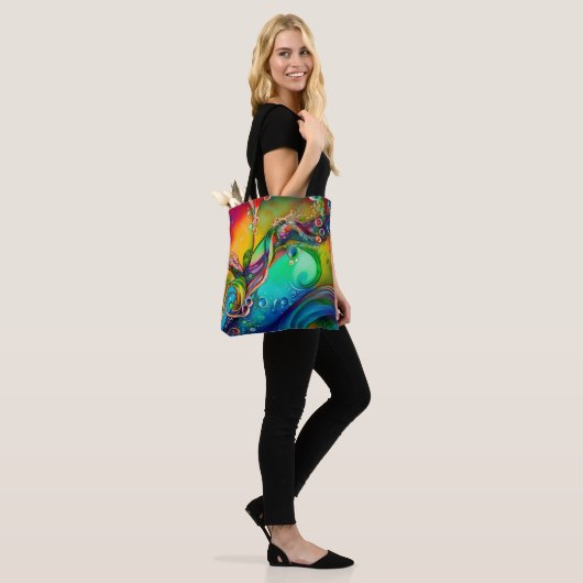 Splash. Abstracte kleurige bubbels Tote Bag (Op model)