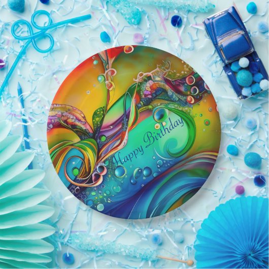 Splash. Abstracte zeepbellen Papieren Bordje (Feest)