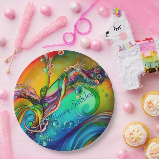 Splash. Abstracte zeepbellen Papieren Bordje (Feest)