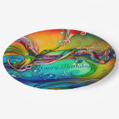 Splash. Abstracte zeepbellen Papieren Bordje (Gekanteld)