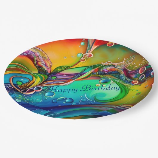 Splash. Abstracte zeepbellen Papieren Bordje (Gekanteld)