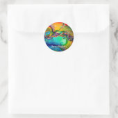 Splash. Abstracte zeepbellen Ronde Sticker (Tas)