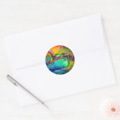 Splash. Abstracte zeepbellen Ronde Sticker (Envelop)