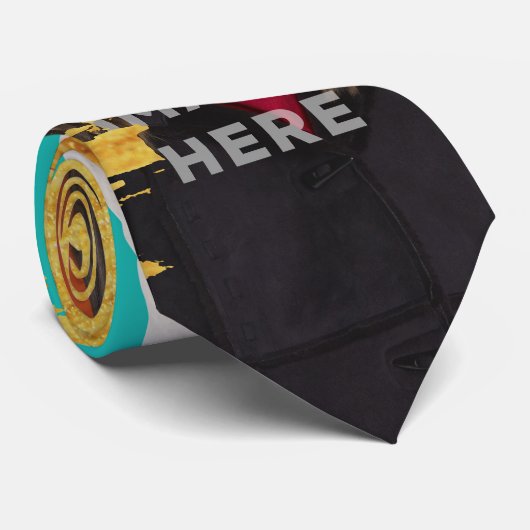 Splash Afbeelding Cut Custom Photo Funny Stropdass Stropdas (Opgerold)