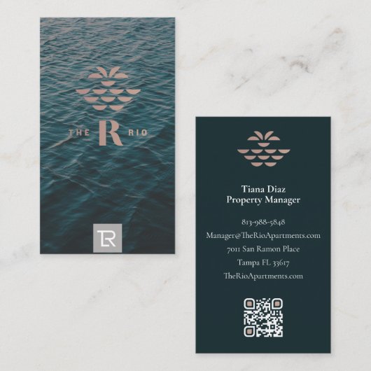 Splash Afbeelding Water Logo Visitekaartje met mar (Voorkant / Achterkant)