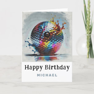 *~* Splash AP94 golfbal Metallic Verjaardag Kaart