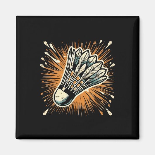 Splash Art Badminton Shuttle Magneet (Voorkant)