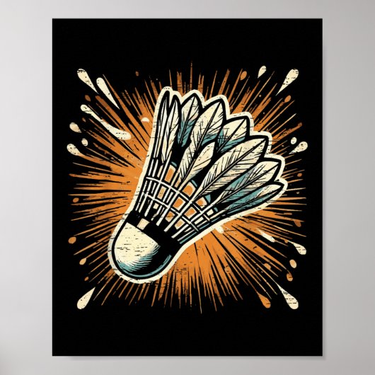 Splash Art Badminton Shuttle Poster (Voorkant)