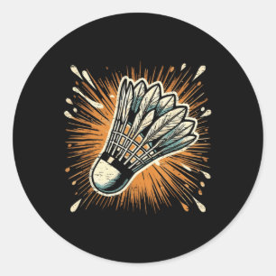 Splash Art Badminton Shuttle Ronde Sticker