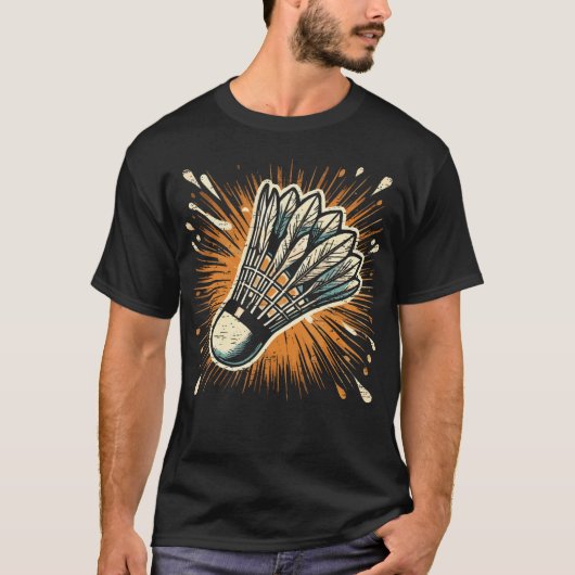Splash Art Badminton Shuttle T-shirt (Voorkant)