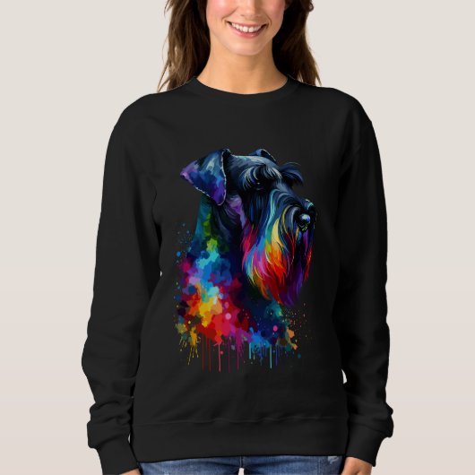 Splash Art Giant Schnauzer Trui (Voorkant)