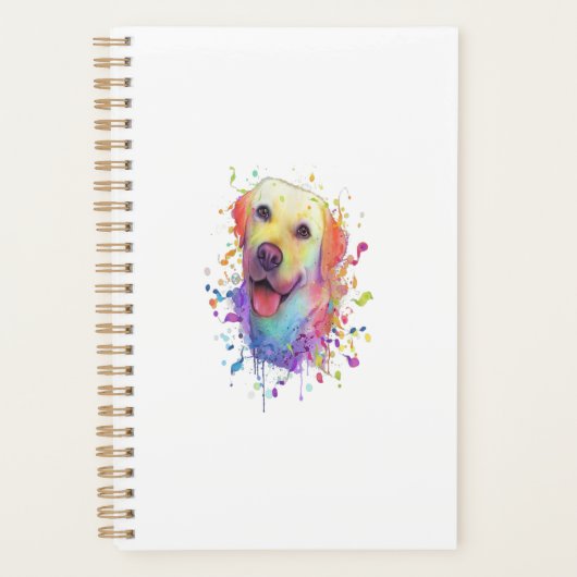 Splash Art Labrador Retriever Lab Gift Mannen Vrou Planner (Voorkant)