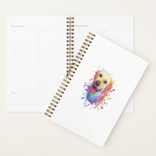 Splash Art Labrador Retriever Lab Gift Mannen Vrou Planner (Display)