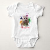 Splash Art Schattige Cavapoo Dog Baby Bodysuit (Voorkant)