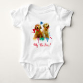 Splash Art Schattige Labrador Puppy Dog Baby Bodys Romper (Voorkant)