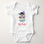 Splash Art Schattige Pomsky Dog Baby Bodysuit (Voorkant)