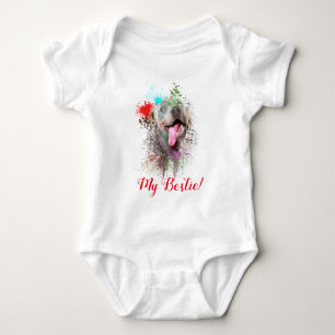 Splash Art Schattige Weimaraner Dog Baby Bodysuit