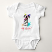 Splash Art Schattigee Dalmatische Hond Baby Bodysu Romper (Voorkant)