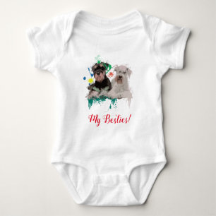 Splash Art Schattigee Schnauzer Dog Baby Bodysuit