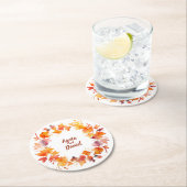 Splash Autumn Water: Gepersonaliseerde bruiloft On Ronde Kartonnen Onderzetter (Insitu)