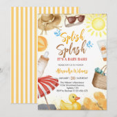 splash-Baby shower Kaart (Voorkant / Achterkant)