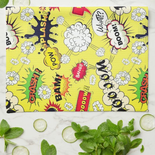 Splash ,Bam, Boom keukenhanddoek (Gevouwen)