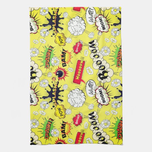 Splash ,Bam, Boom keukenhanddoek (Verticaal)