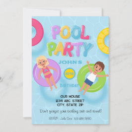Splash Bash Kids Pool Party Birthday Kaart