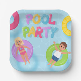 Splash Bash Kids Zwembad Feest Verjaardag Papieren Bordje