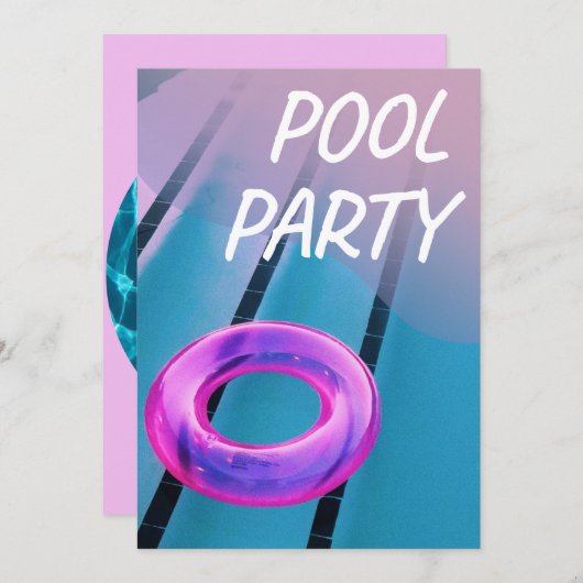 Splash Bash: Pool Party uitnodiging (Voorkant / Achterkant)